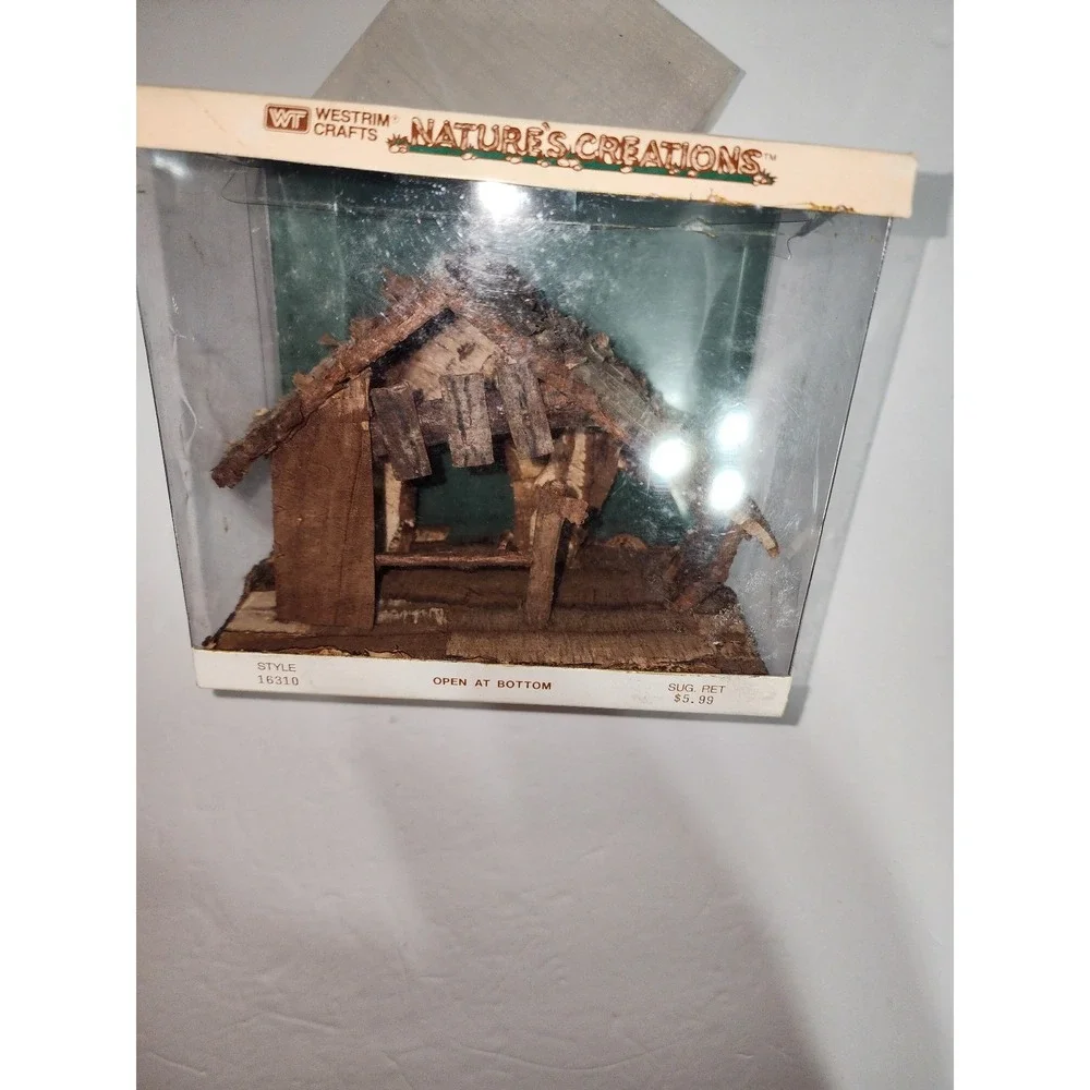 Westrim Crafts Nature's Creations Nativity Manger Stable Vintage NOS